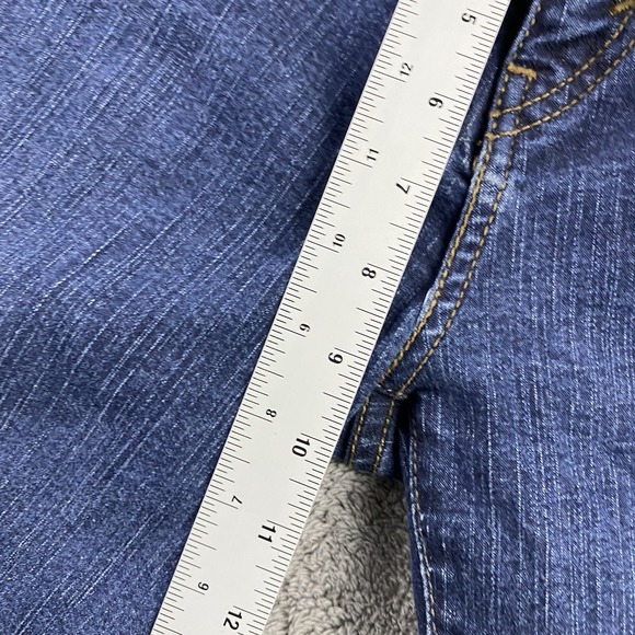 Levis Straight Jeans Womens 4 Short Blue Dark Wash Low Rise - Picture 8 of 15